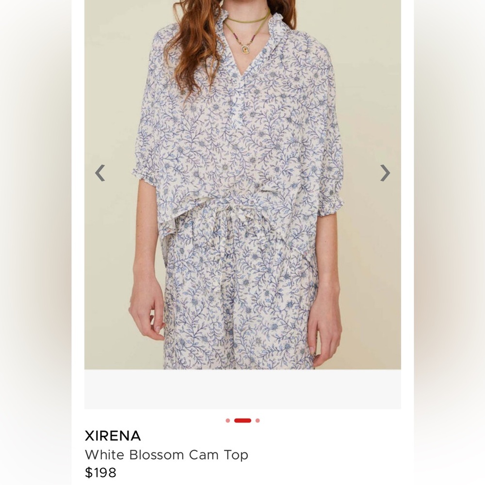 Xirena top and bottom set matching Top size small bottom XL women floral print